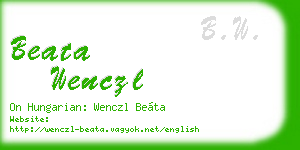 beata wenczl business card